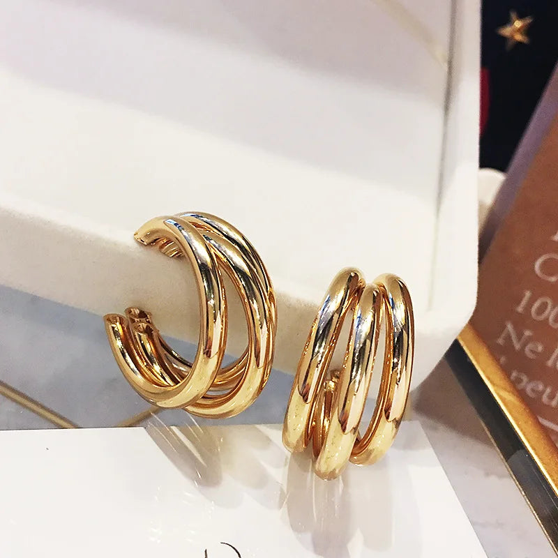Gold Color Dangle Earrings for Women with Unique Punk Style - Smarsty