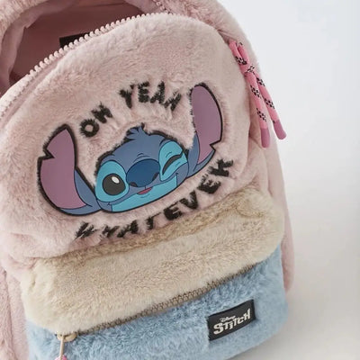 Stitch Kids Backpack Cute Corduroy Shoulder Bag For School - Smarsty
