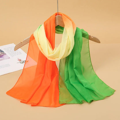 Women Print Chiffon Scarf Lightweight Sunscreen Shawl Wrap - Smarsty