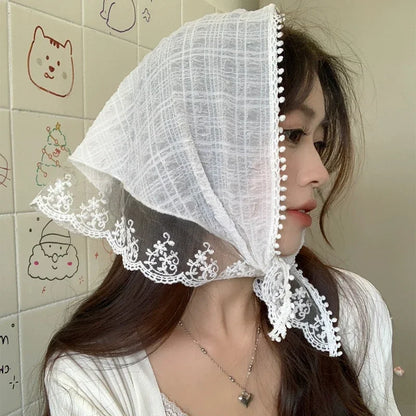 Sweet Flower Hair Scarf Headband Lightweight Summer - Smarsty