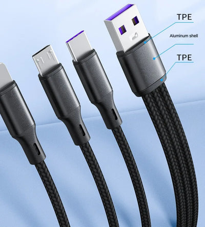 3 in 1 USB Charge Cable for Fast Mobile Charging - Smarsty