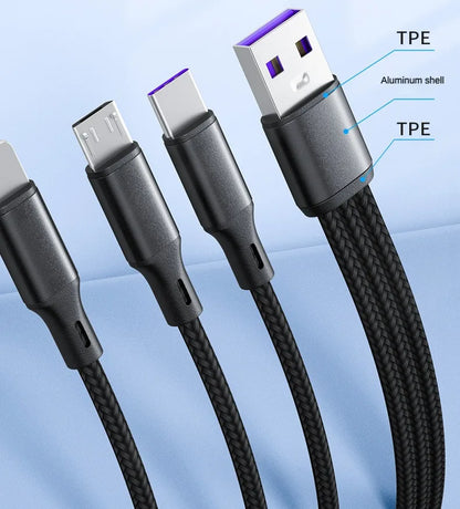 3 in 1 USB Charge Cable for Fast Mobile Charging - Smarsty