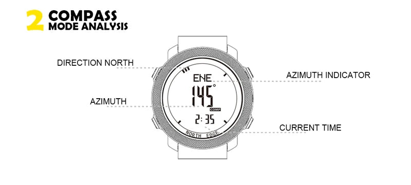 North Edge Men's Waterproof Digital Sports Watch with Altimeter - Smarsty