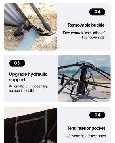 Sonuto Outdoor 3-4P One-Touch Camping Tent Quick Automatic Opening Beach Fishing Tent Family Travel Picnic Park Anti-UV Shade by Smarsty