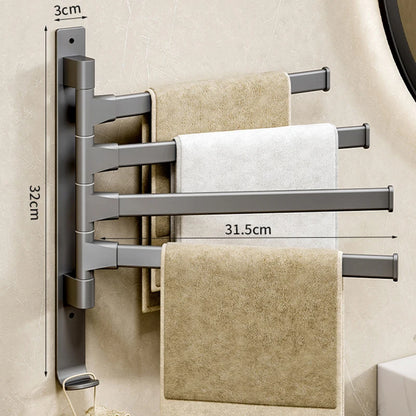 Rotatable Aluminum Towel Rack Space Saving Design - Smarsty