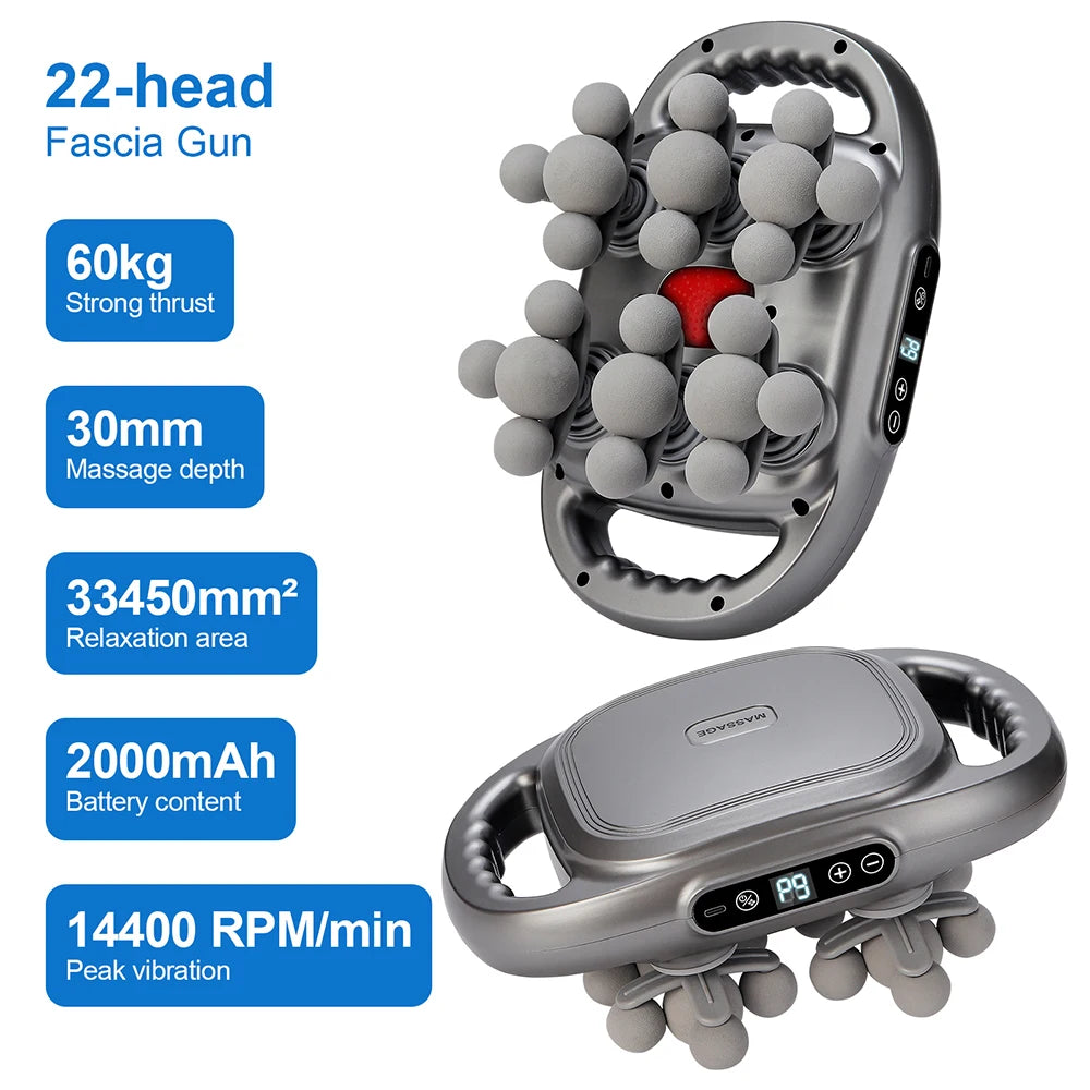 16-Head Fascia Gun High-Frequency Vibration Body Massage Gun Back and Waist Massager Neck Shoulder Massager Muscle masajeador - Smarsty