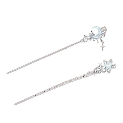 Vintage Moonstone Star Hair Sticks Elegant Hair Accessories - Smarsty