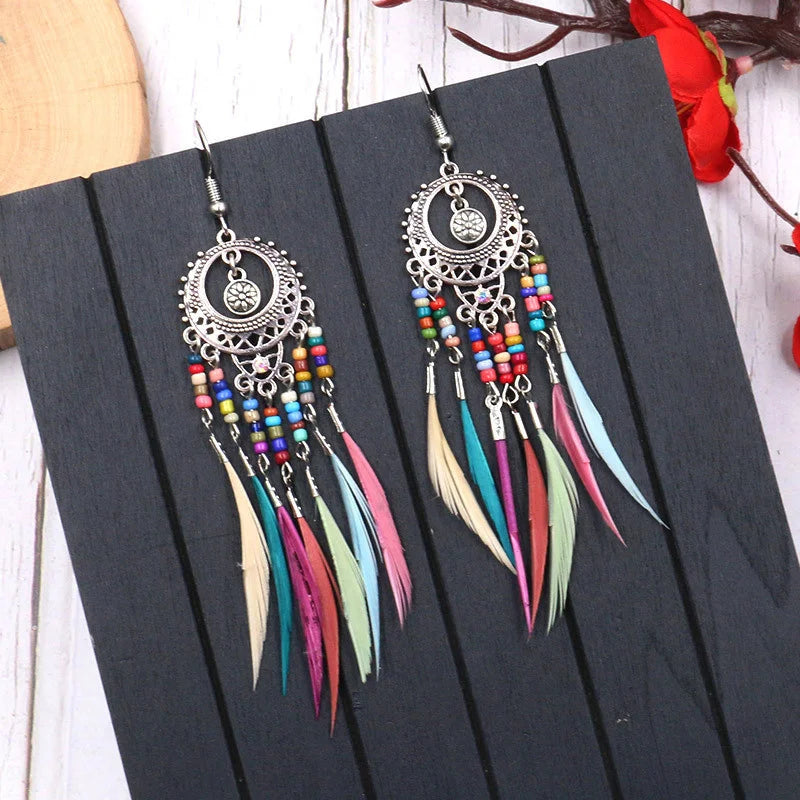 Trendy Bohemian Vintage Tassel Drop Earrings for Women - Smarsty