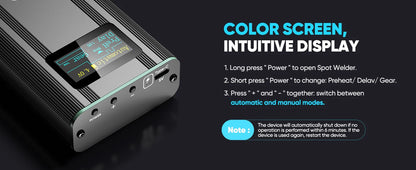 Seesii 80 Gears Mini Portable Spot Welder Spot Welder with Digital Display Upgraded Handheld Welding Nickel Sheets 0.1-0.2mm