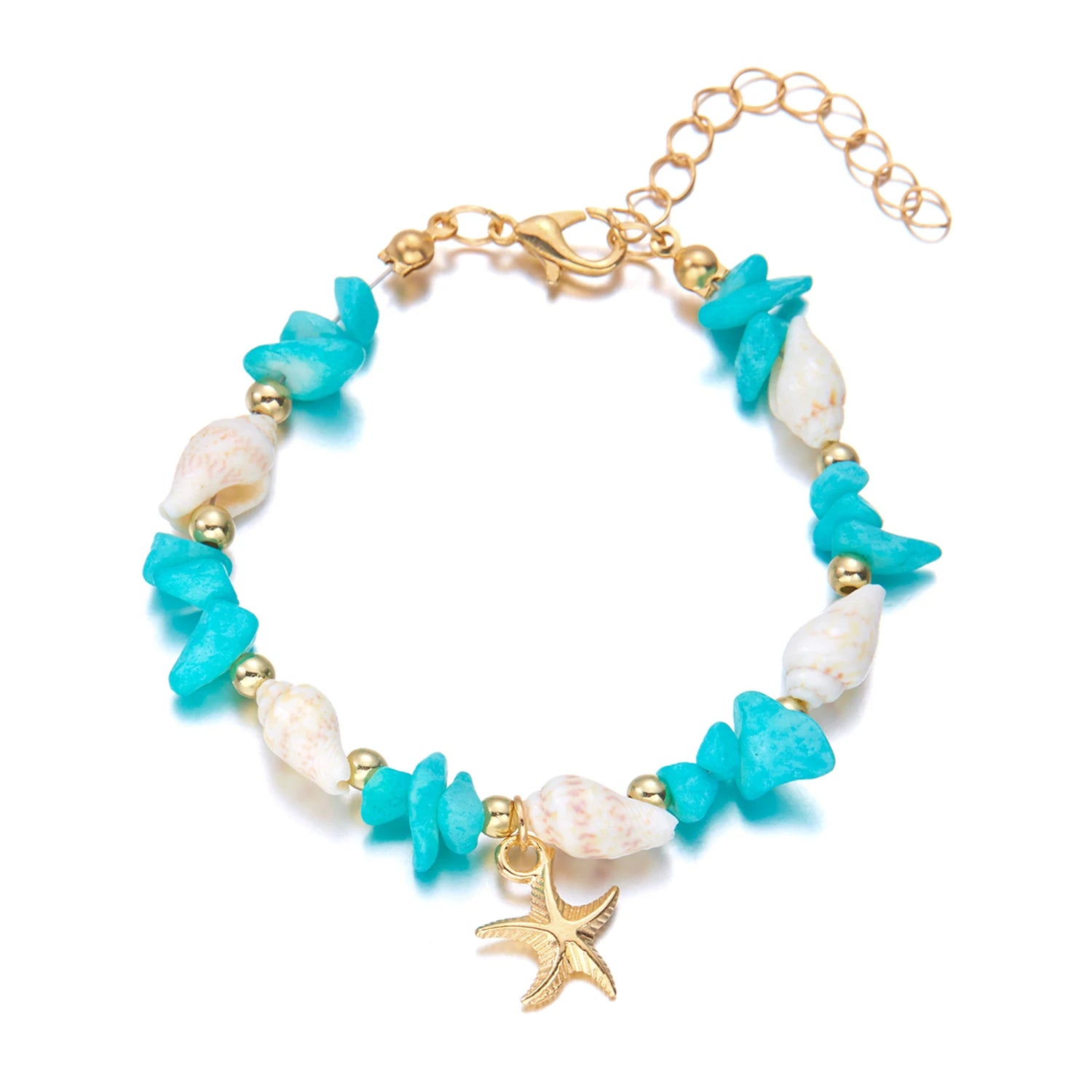 Bohemian Starfish Pendant Beaded Bracelet for Women - Smarsty