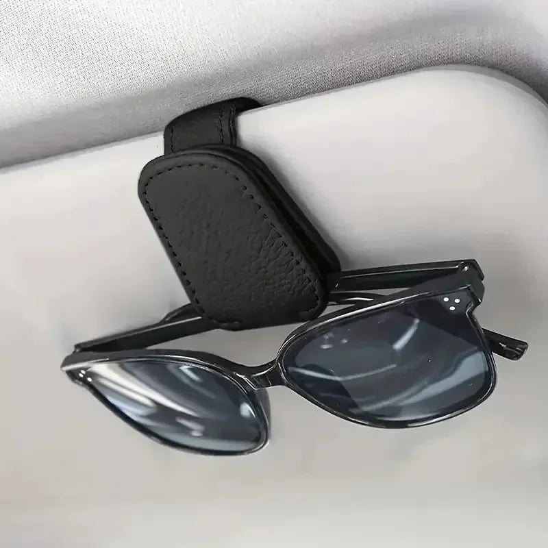 Magnetic Leather Sunglasses Holder For Car Sunshade Clips - Smarsty