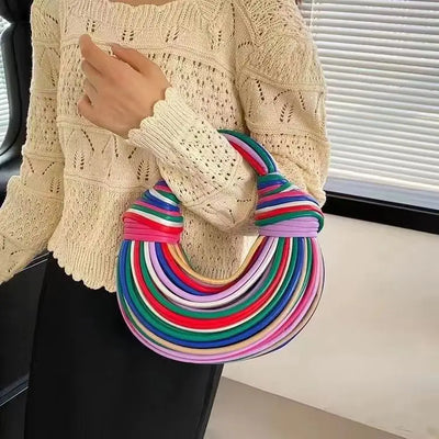 Women Handbags 2024 Designer Rope Knotted Gold Clutch - Smarsty