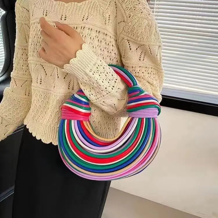 Women Handbags 2024 Designer Rope Knotted Gold Clutch - Smarsty