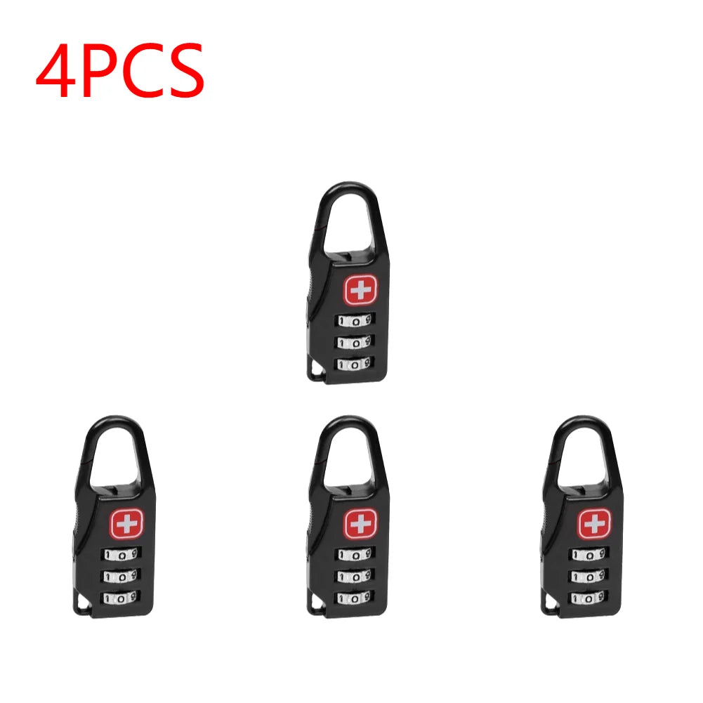 Outdoor Backpack Handbag Zipper Lock Anti Theft Portable Mini Combination Code Number Lock for Travel Backpack Accessories