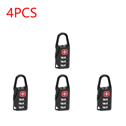 Outdoor Backpack Handbag Zipper Lock Anti Theft Portable Mini Combination Code Number Lock for Travel Backpack Accessories