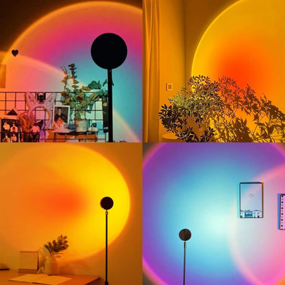 USB LED projector night light RGB sunset atmosphere night light, with remote control, used for room decoration photography