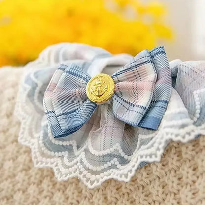 Pink Plaid Dog Bowtie Bib for Stylish Pets - Smarsty
