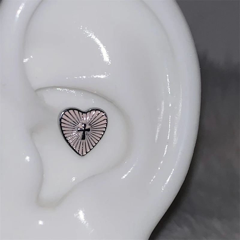 Stainless Steel Ear Cuff With Rhinestone Wing Sparkle - Smarsty