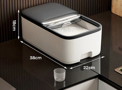 10KG Rice Storage Box Home with Lid Insect Proof Moisture Proof Rice Box Grain Sealed Jar Kitchen Container Storing Dry Grain by Smarsty
