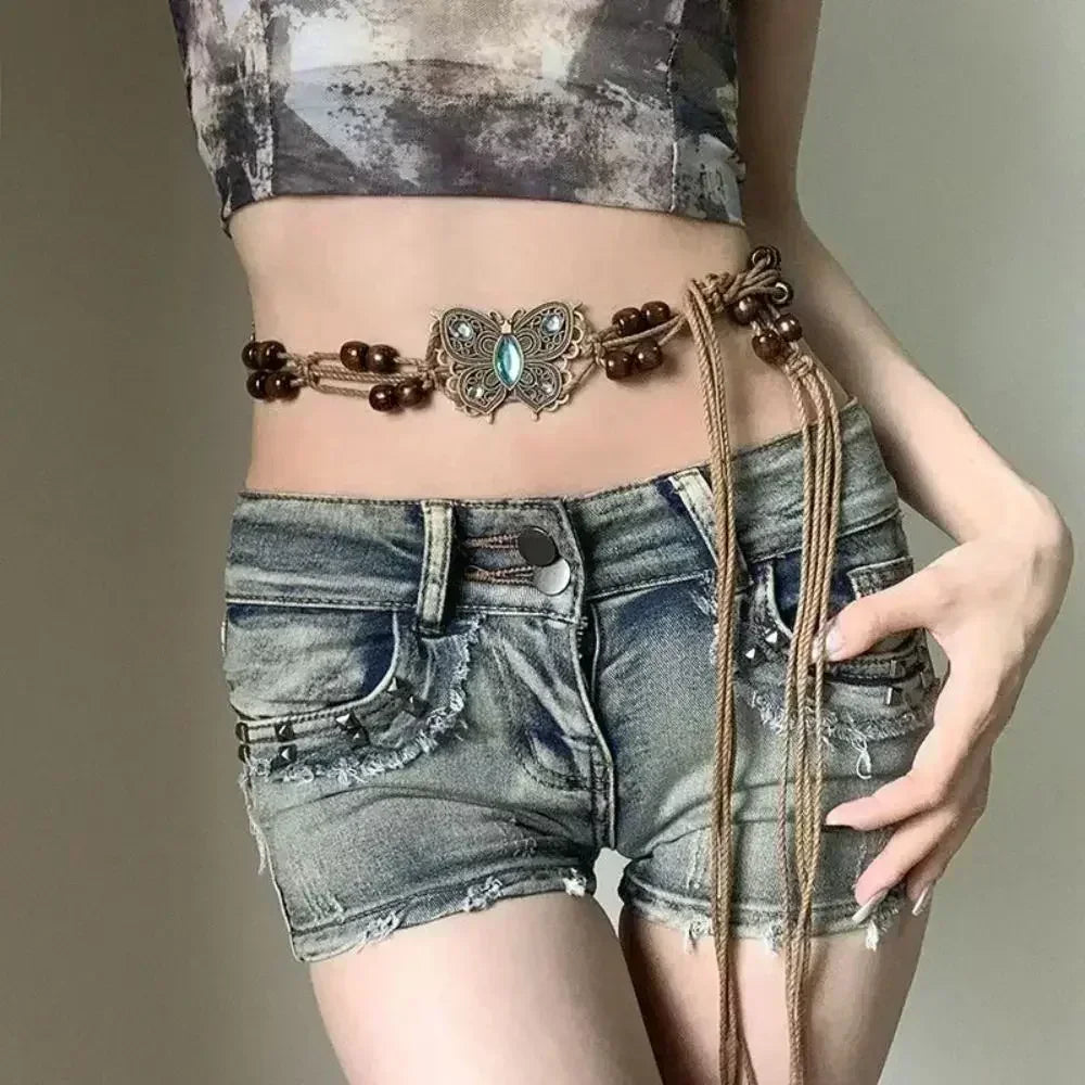 Bohemian Butterfly Tassel Waist Chain Adjustable Belt - Smarsty
