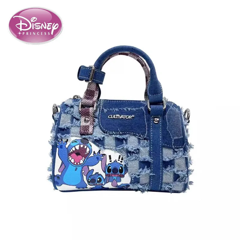 Disney Stitch Denim Shoulder Bag Crossbody Portable Pillow - Smarsty