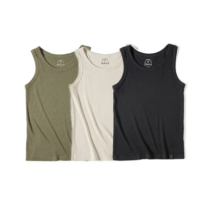 Maden Summer Sleeveless Knitted Tank Tops for Women Solid Color Casual Sports Vest Slim Fit Female Outer Wear Tops - Smarsty
