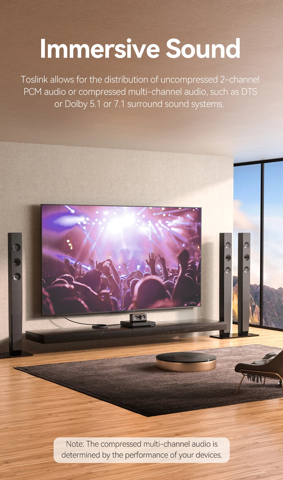 Vention Digital Optical Audio Cable for Superior Sound Quality - Smarsty