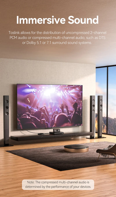 Vention Digital Optical Audio Cable for Superior Sound Quality - Smarsty