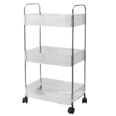 Mobile Shelf with Wheel Multi-Layers Storage Rack Home Trolley for Snacks Cosmetic Sundries Organizer 2/3/4 Tiers Rolling Cart by Smarsty