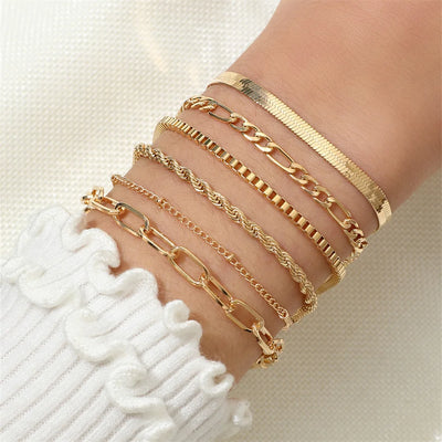 Bohemian Multi-Layer Snake Chain Bracelet Set - Smarsty