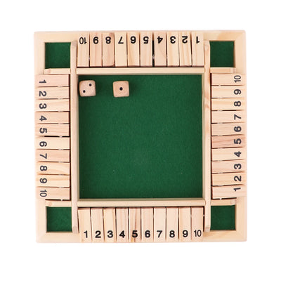 Arithmetic Dice Board Game Four-Sided Flip Card Games Box Dice Toys Wooden Flaps Dices 4 Players Party Number Game Board Games - Smarsty