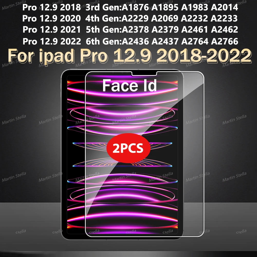 2Pcs Tempered Glass Screen Protector For ipad Pro Air 13 11 2024 M4 M2 Air 5 4 Pro 12.9 11 M3 M5 2025 Film - Smarsty