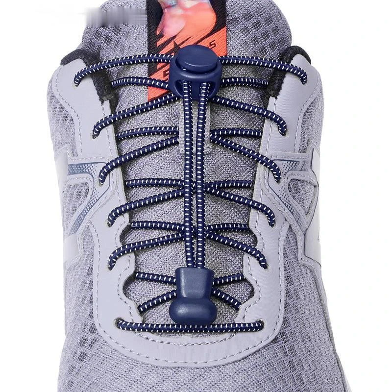 1 Pair 22 Colors Elastic Shoelaces Round Locking No Tie Shoe Laces Kids Adult Quick Lazy Laces Rubber Sneakers Shoelace T1 - Smarsty