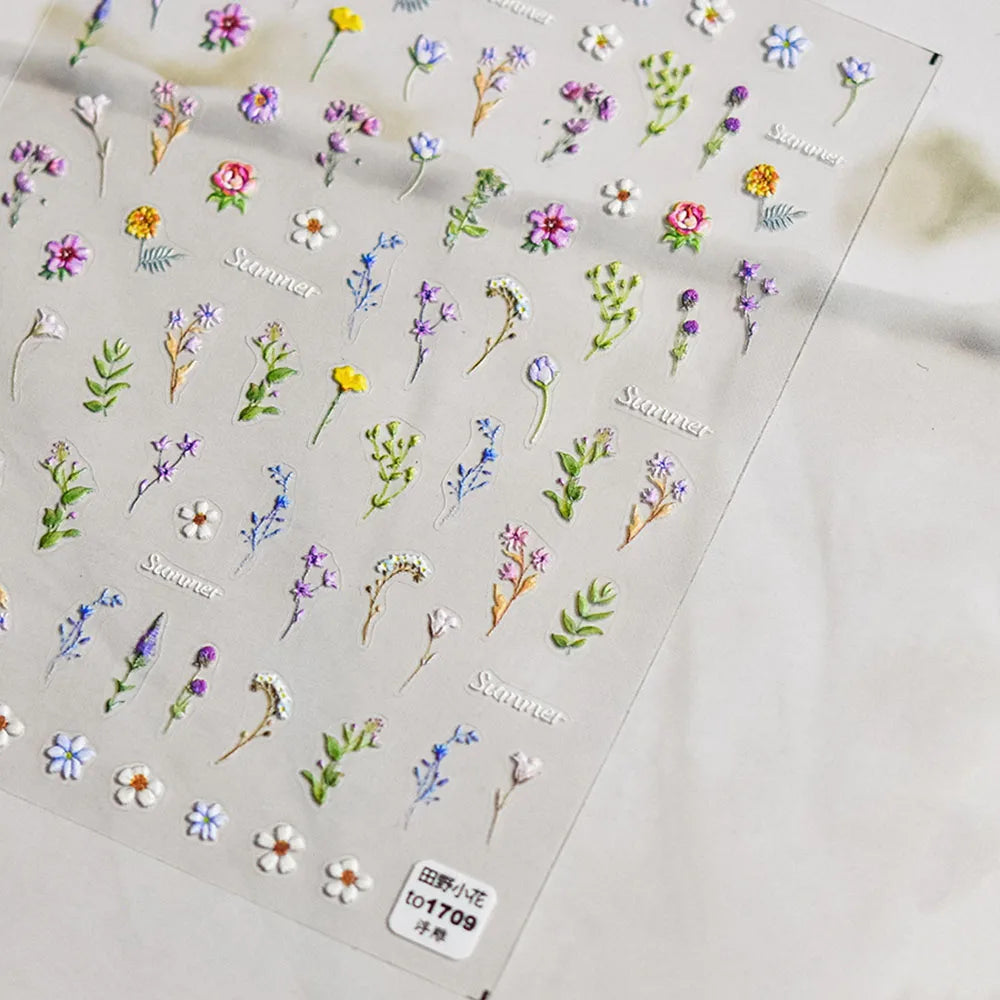 Summer Floral Nail Stickers for Elegant Manicure Decor - Smarsty