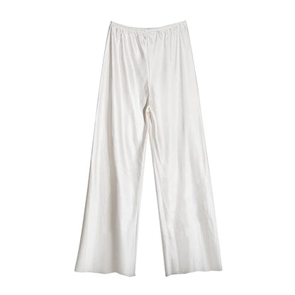 Satin Wide Leg Pants Long Floor Casual Pants Women's Summer - Smarsty