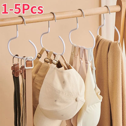 1-5pcs Circle Ring Hat Hanger Non-marking Non-slip Hat Storage Hook Closet Bedroom Saving Space Scarf Towel Tie Hanging Rack by Smarsty