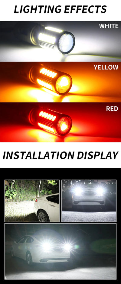 2pcs LED 1156 BA15S P21W 1157 BAU15S PY21W P21/5W BAY15D For Car Truck ATV Light Canbus 5630SMD Turn Signal Lamp DRL Bulb 12V24V - Smarsty