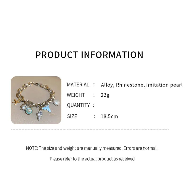Starfish Shell Conch Bracelet for Women Summer Beach Jewelry - Smarsty
