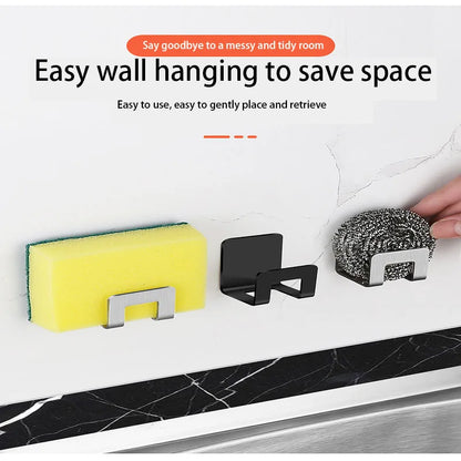 Stainless Steel Sink Tray Drainer Rack with Self Adhesive Hooks - Smarsty
