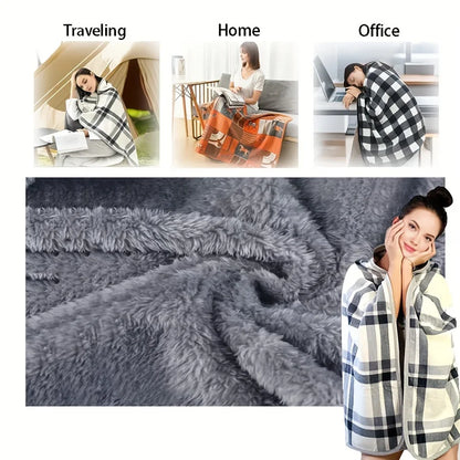 Wearable Flannel Shawl Blanket for Cozy Comfort - Smarsty