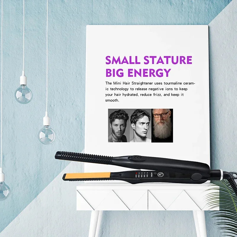 2-in-1 Mini Hair Straightener and Curling Iron for All Hair Types - Smarsty