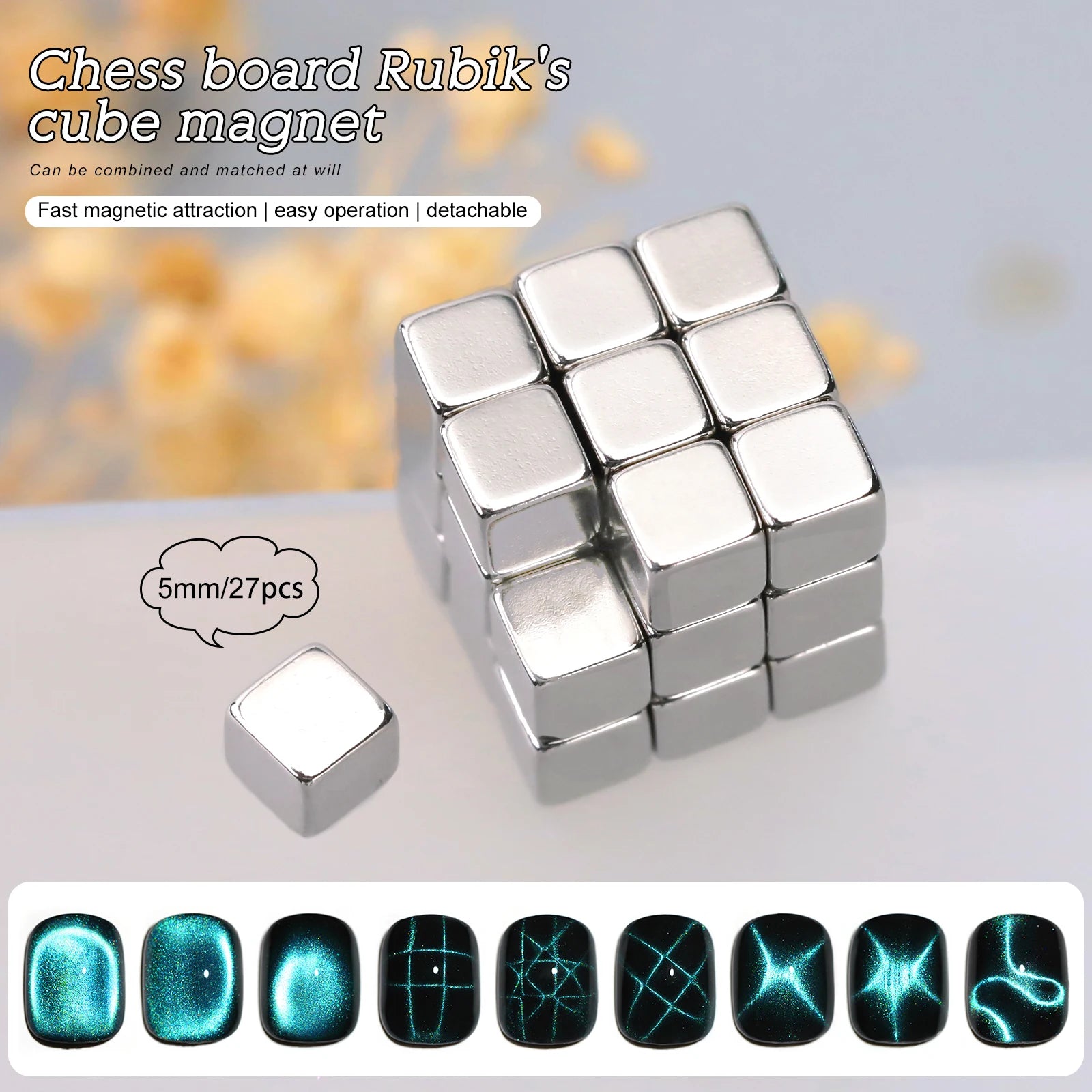 27pcs Cat Eye Nail Art Magnets for Stunning Designs - Smarsty