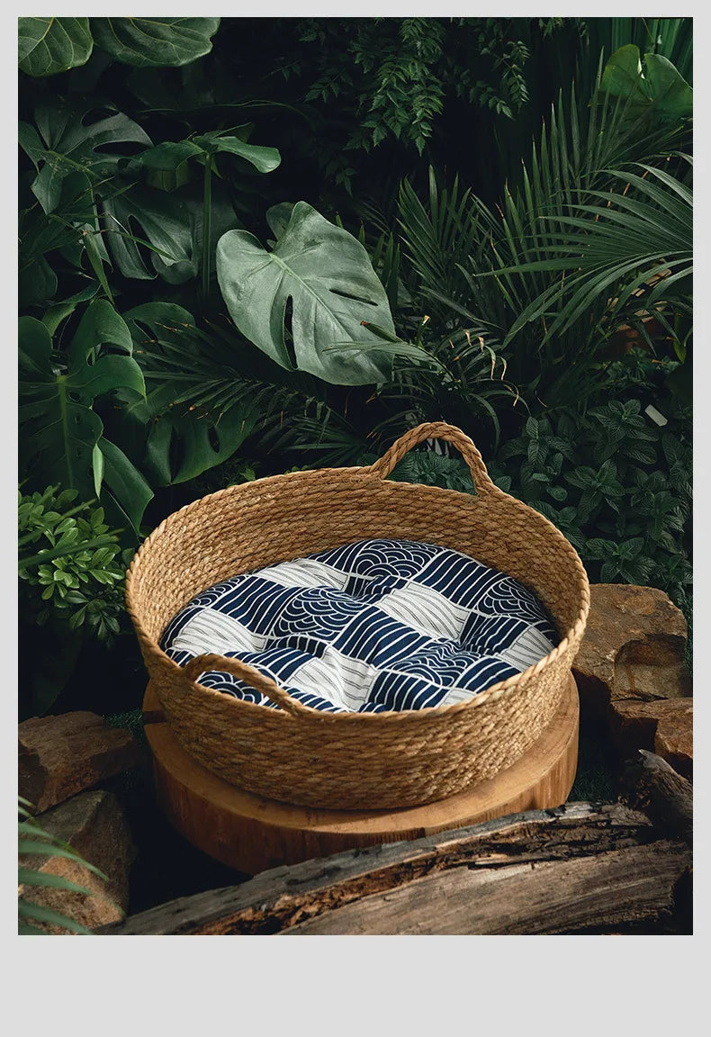 Rattan Weaving Cat Bed for Comfortable Summer Sleep - Smarsty