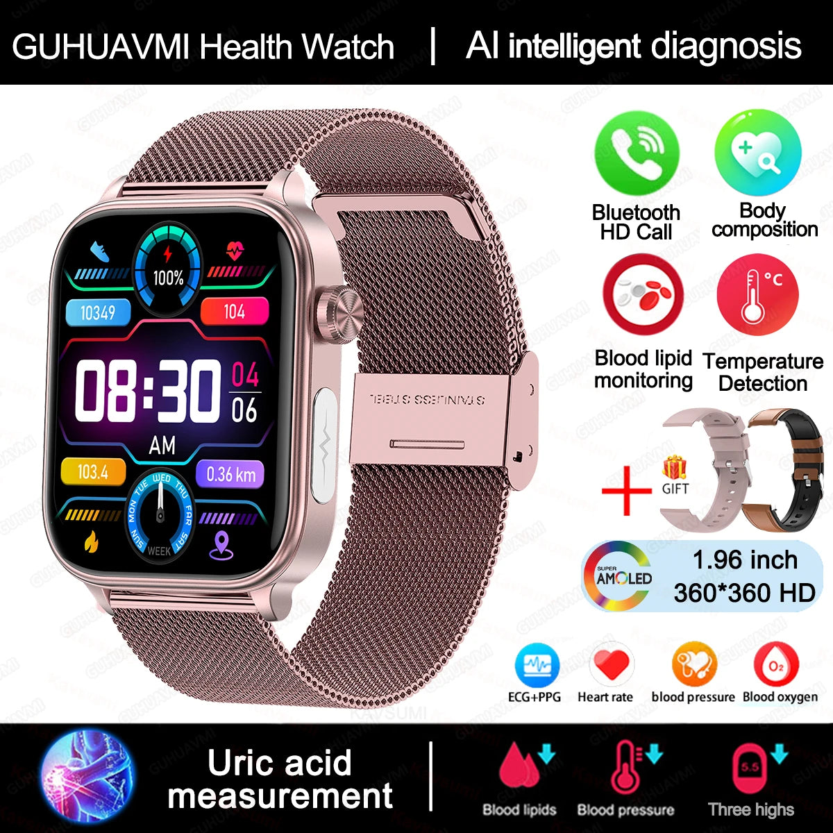 2025 Smart Watch with ECG PPG Health Monitoring - Smarsty