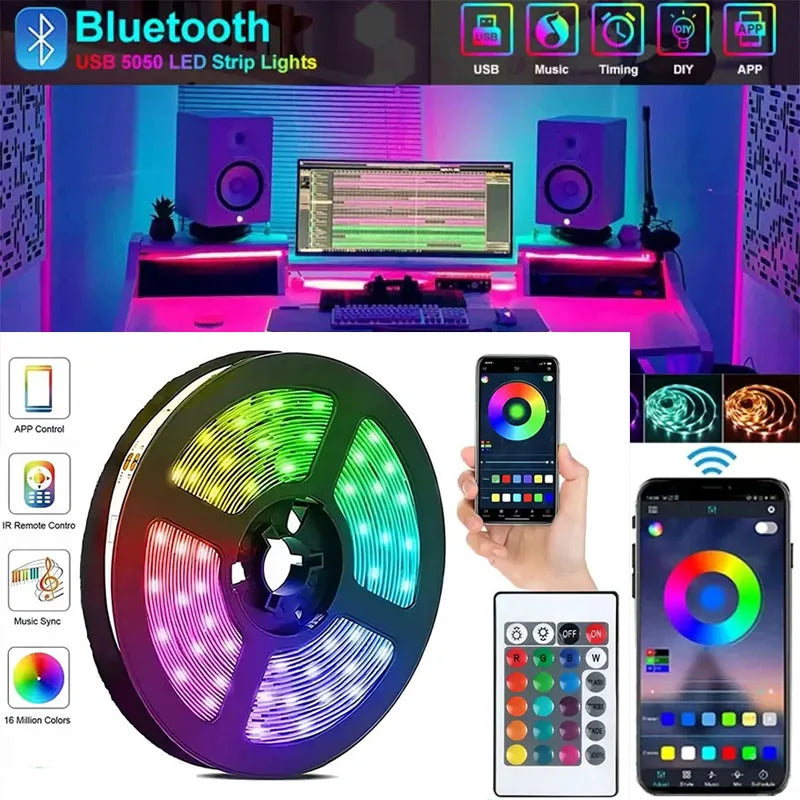 Smart LED Strip Lights with Bluetooth Control for Home Decor - Smarsty