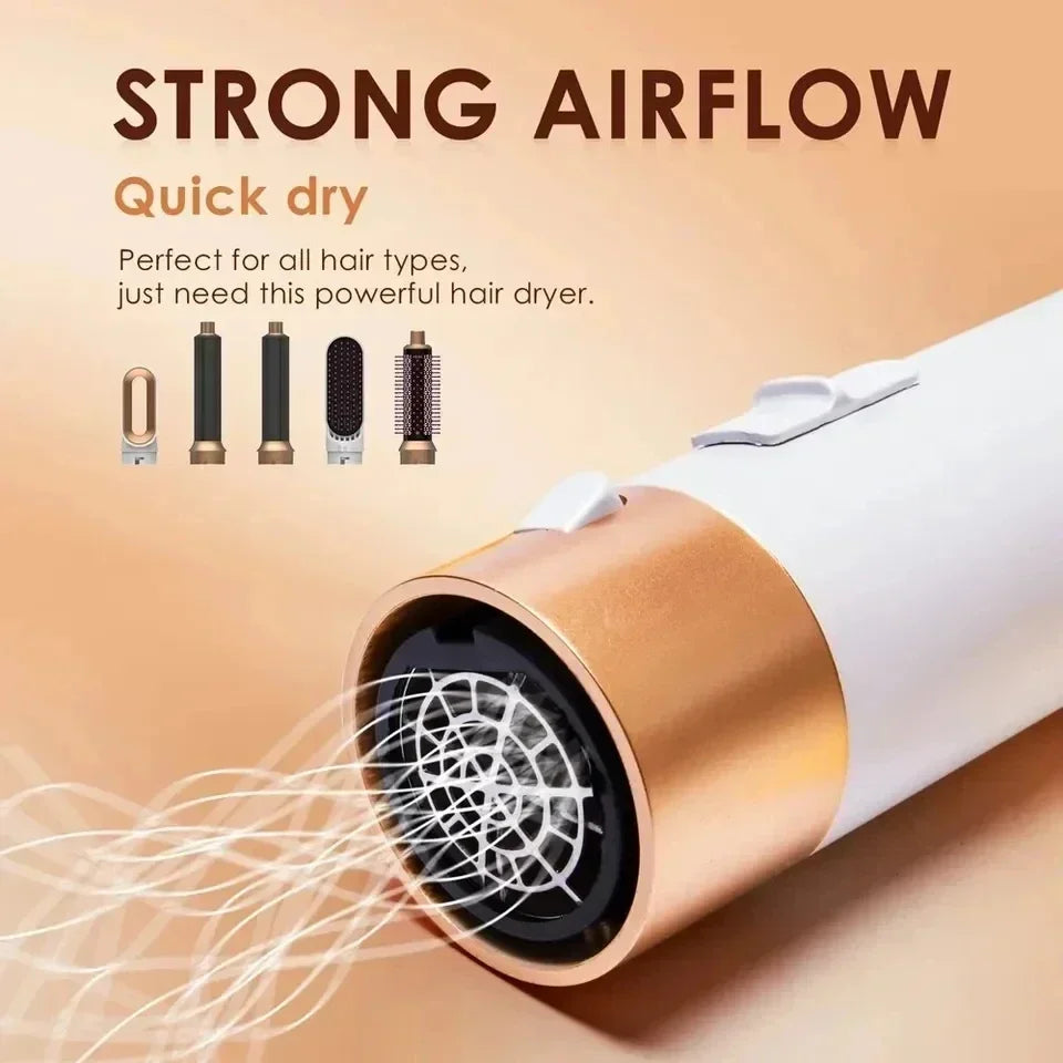 5 in 1 Low Noise Hair Styler with Hot Air Brushes - Smarsty