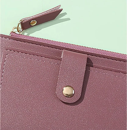 Women Wallets PU Leather Female Purse Mini Hasp Solid Multi-Cards Holder Coin Short Wallets Slim Small Wallet Zipper Hasp