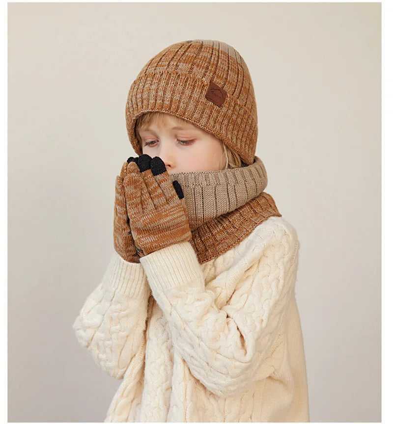 Kids Winter Hat Scarf Gloves Set Warm And Cozy Essentials - Smarsty