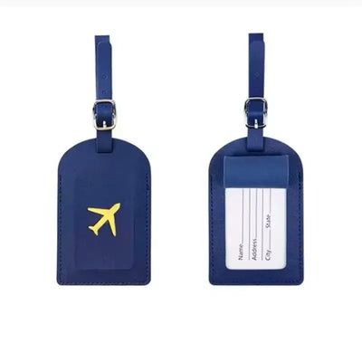 Stamped Leather Business Luggage Tag Suitcase Address Label Luggage Boarding Case Label Name ID Address Clip Travel Accessories - Smarsty