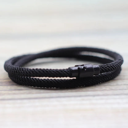 Double Layer Magnetic Buckle Men's Survival Bracelet - Smarsty